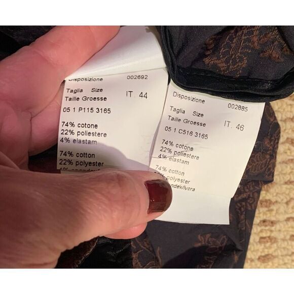 Vintage PIAZZA SEMPIONE ITALY BROCADE BLAZER CAPRI PANTS SUIT SET sz 44 46 L - Picture 10 of 12